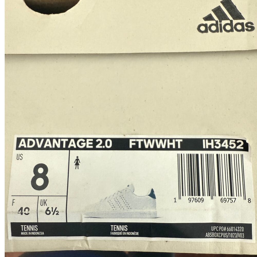 NEW Adidas Advantage Women's Size 8 Sneakers White/Navy Blue IH3452 - Picture 9 of 9